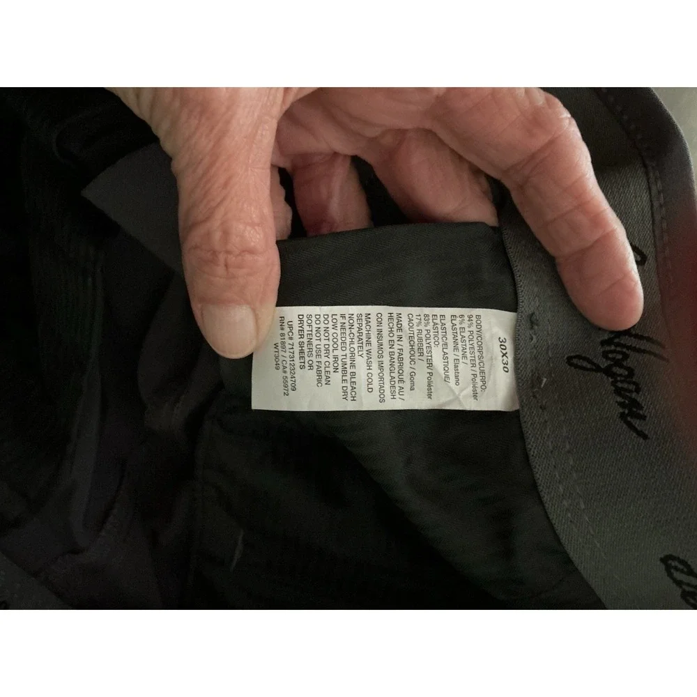 Ben Hogan‎ Men's Performance Flat Front Golf Pants Dark Gray 30x30 Stretch EUC